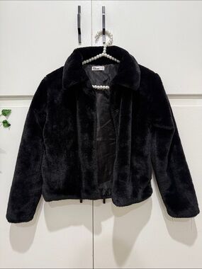 Epic Threads Black Faux-Fur Teddy Coat